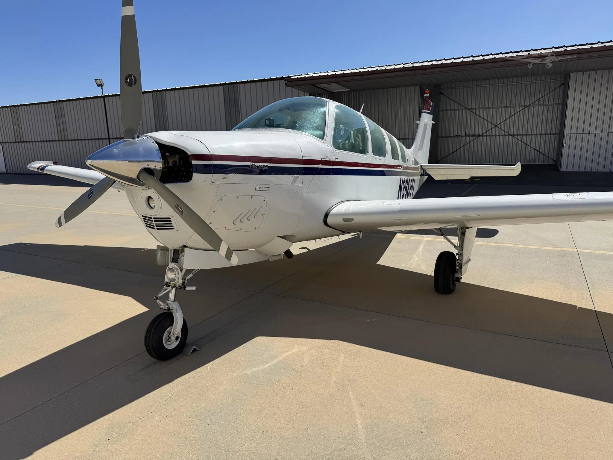 Exterior view of a 1980 BEECHCRAFT A36 BONANZA, N3668U.