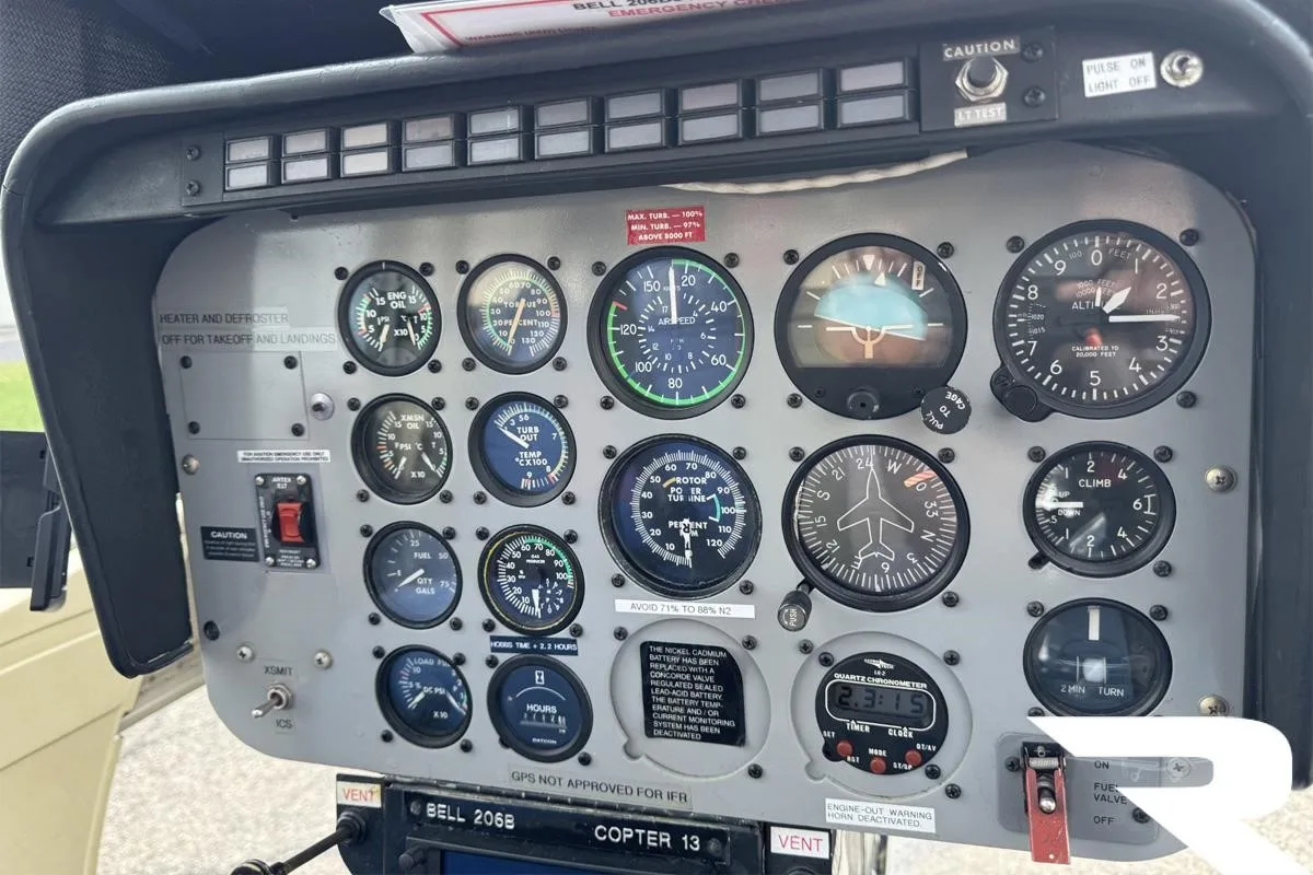 Avionics suite of a 1981 BELL 206B III.