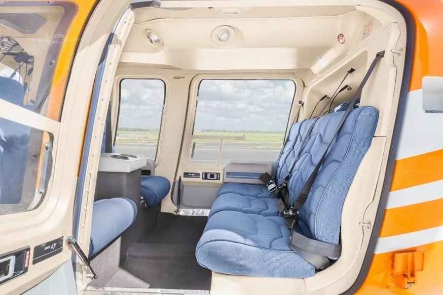 Cabin interior of a 2017 BELL 407GXP.