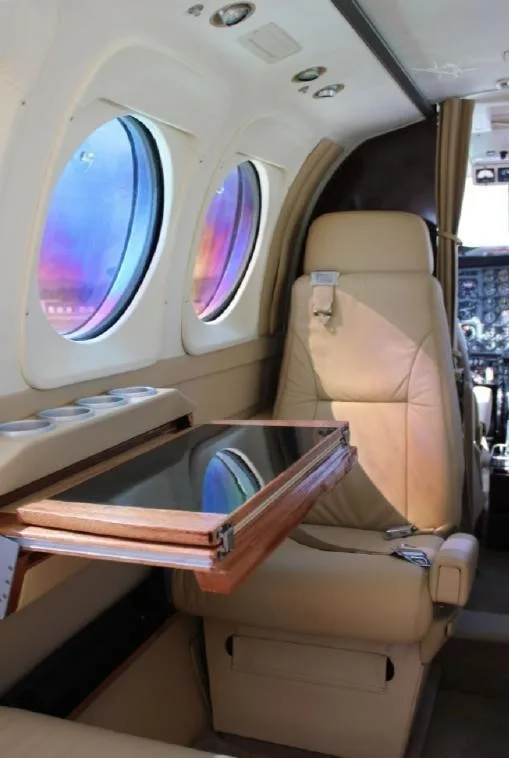 Cabin interior of a 1985 BEECHCRAFT KING AIR C90A.