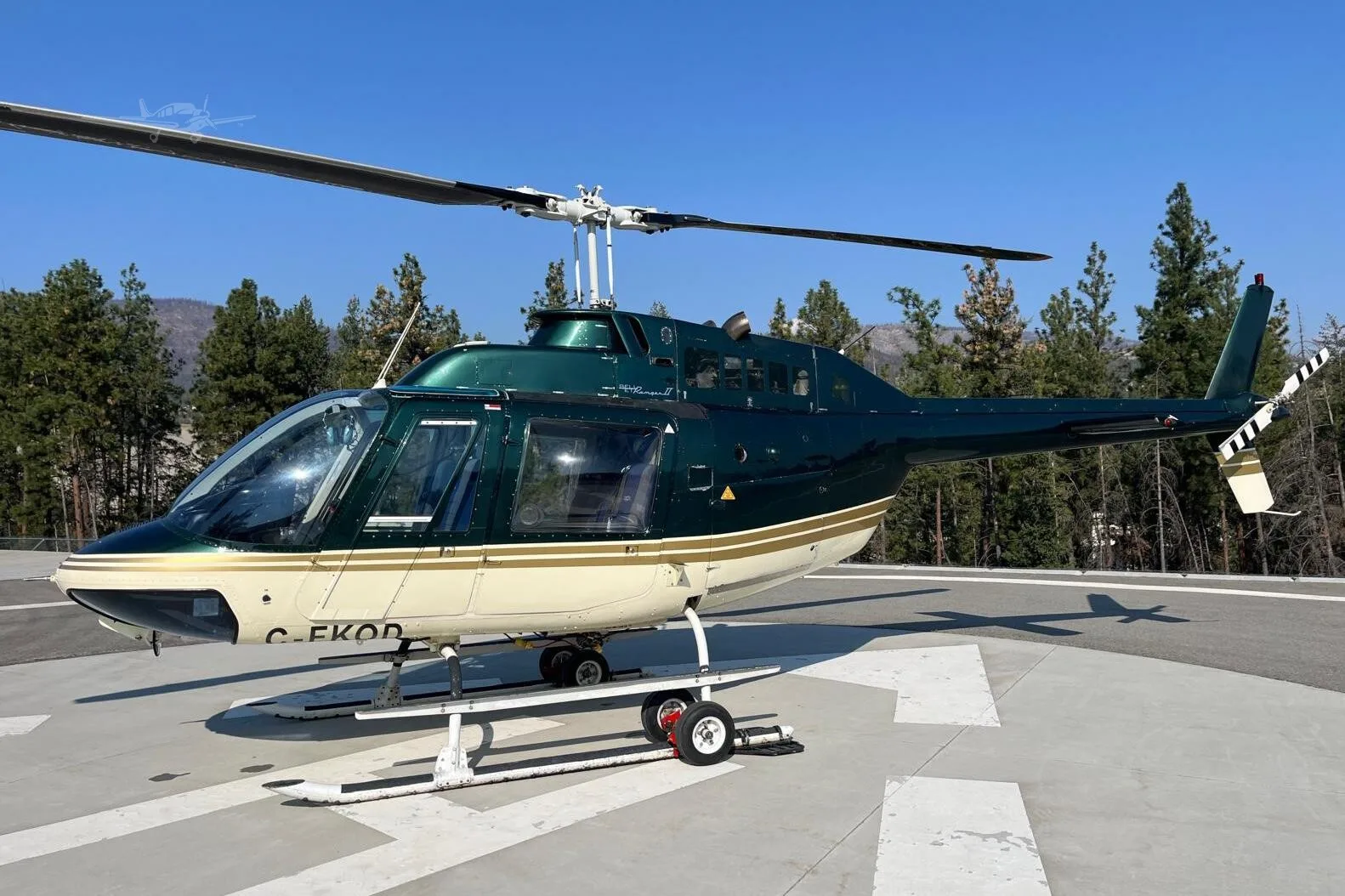 Exterior view of a 1973 BELL 206B II, C-FKOD.