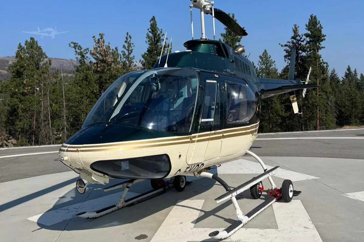 Exterior view of a 1973 BELL 206B II, C-FKOD.