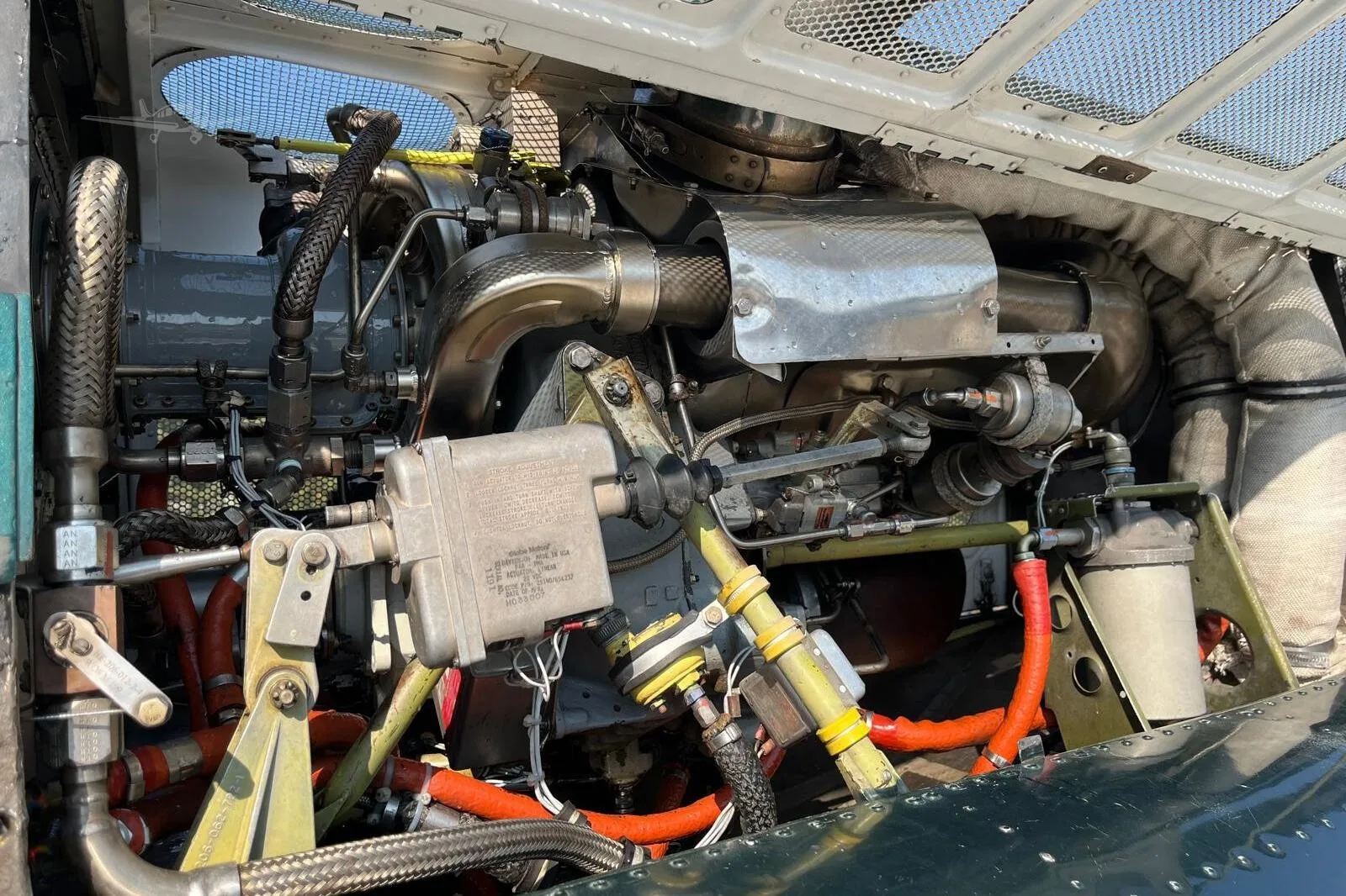 Engine detail of a 1973 BELL 206B II.