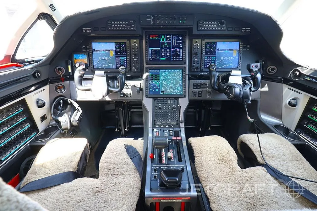 Cockpit and instrument panel of a 2013 PILATUS PC-12 NG.