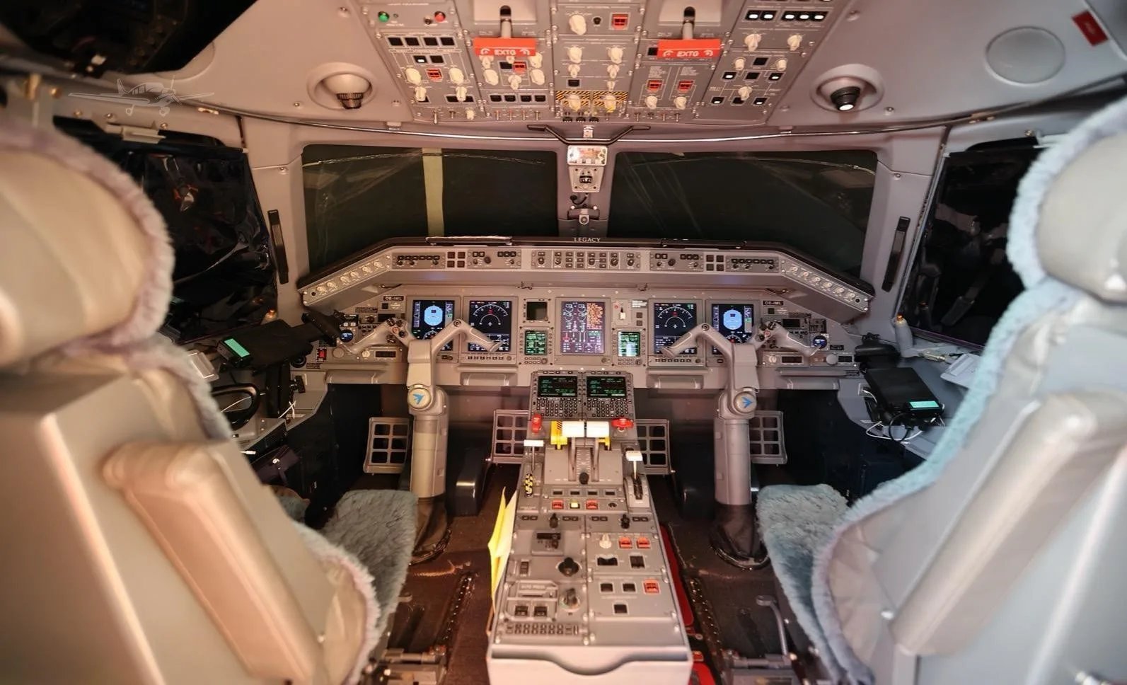 Cockpit and instrument panel of a 2012 EMBRAER LEGACY 650.
