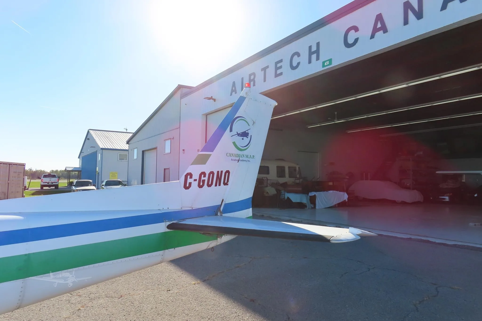 Exterior view of a 1979 CESSNA 152, C-GONQ.