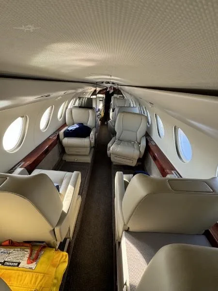 Cabin interior of a 1981 DASSAULT FALCON 50.