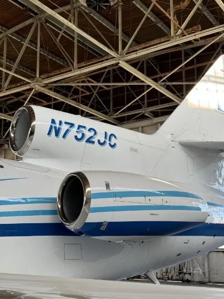 Exterior view of a 1981 DASSAULT FALCON 50.