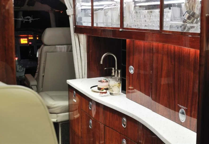Cabin interior of a 1981 DASSAULT FALCON 50.
