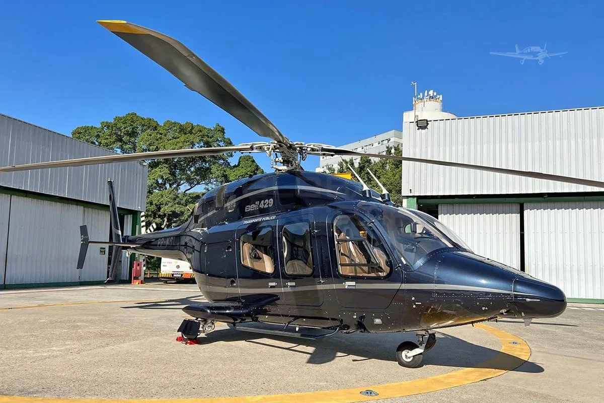 Exterior view of a 2014 BELL 429WLG, PP-KSL.