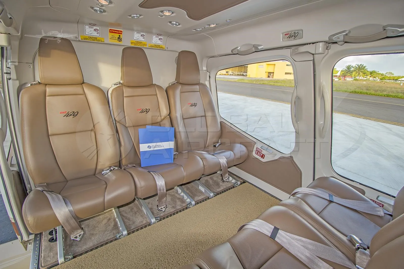 Cabin interior of a 2014 BELL 429WLG.