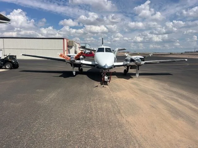 Exterior view of a 1969 BEECHCRAFT 60 DUKE, N15SY.
