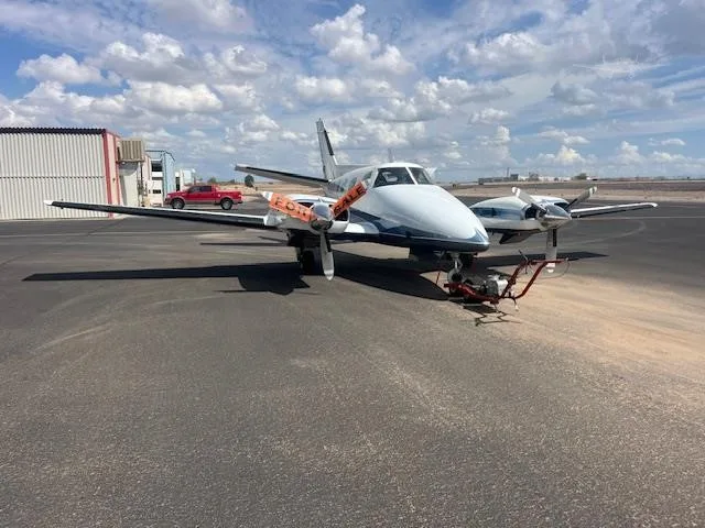 Exterior view of a 1969 BEECHCRAFT 60 DUKE, N15SY.