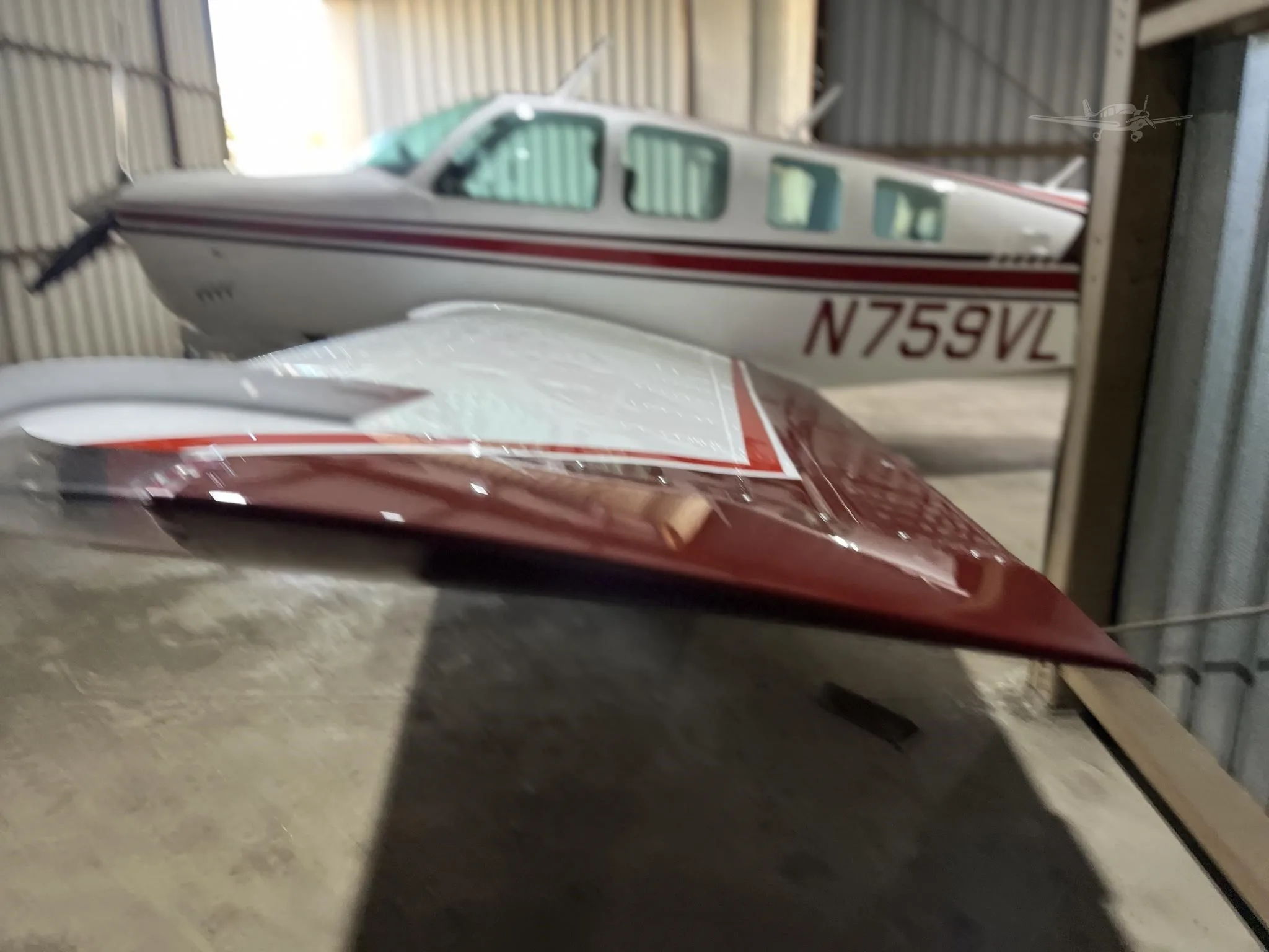 Exterior view of a 1977 BEECHCRAFT A36 BONANZA, N759VL.