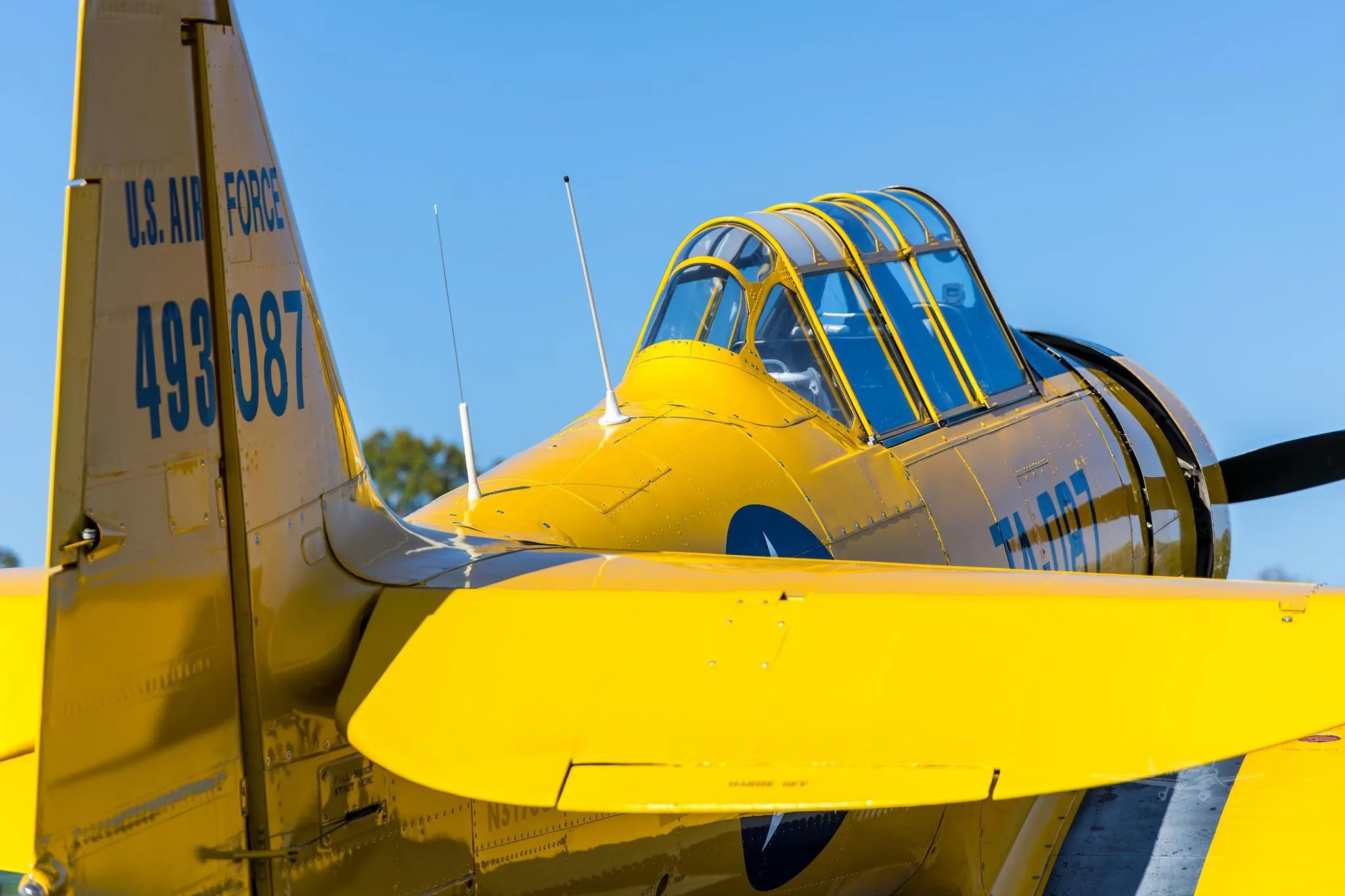 Exterior view of a 1958 NORTH AMERICAN AT-6G, N3173G.