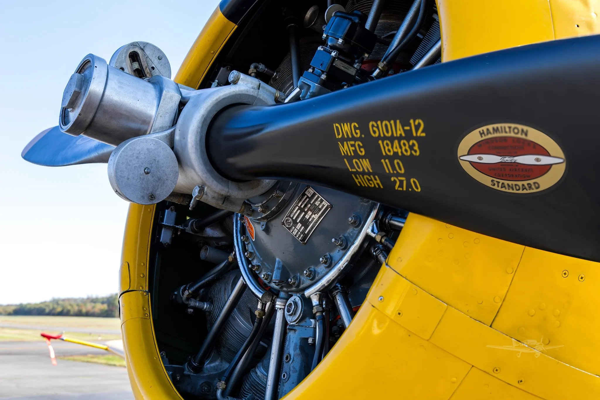 Engine detail of a 1958 NORTH AMERICAN AT-6G.