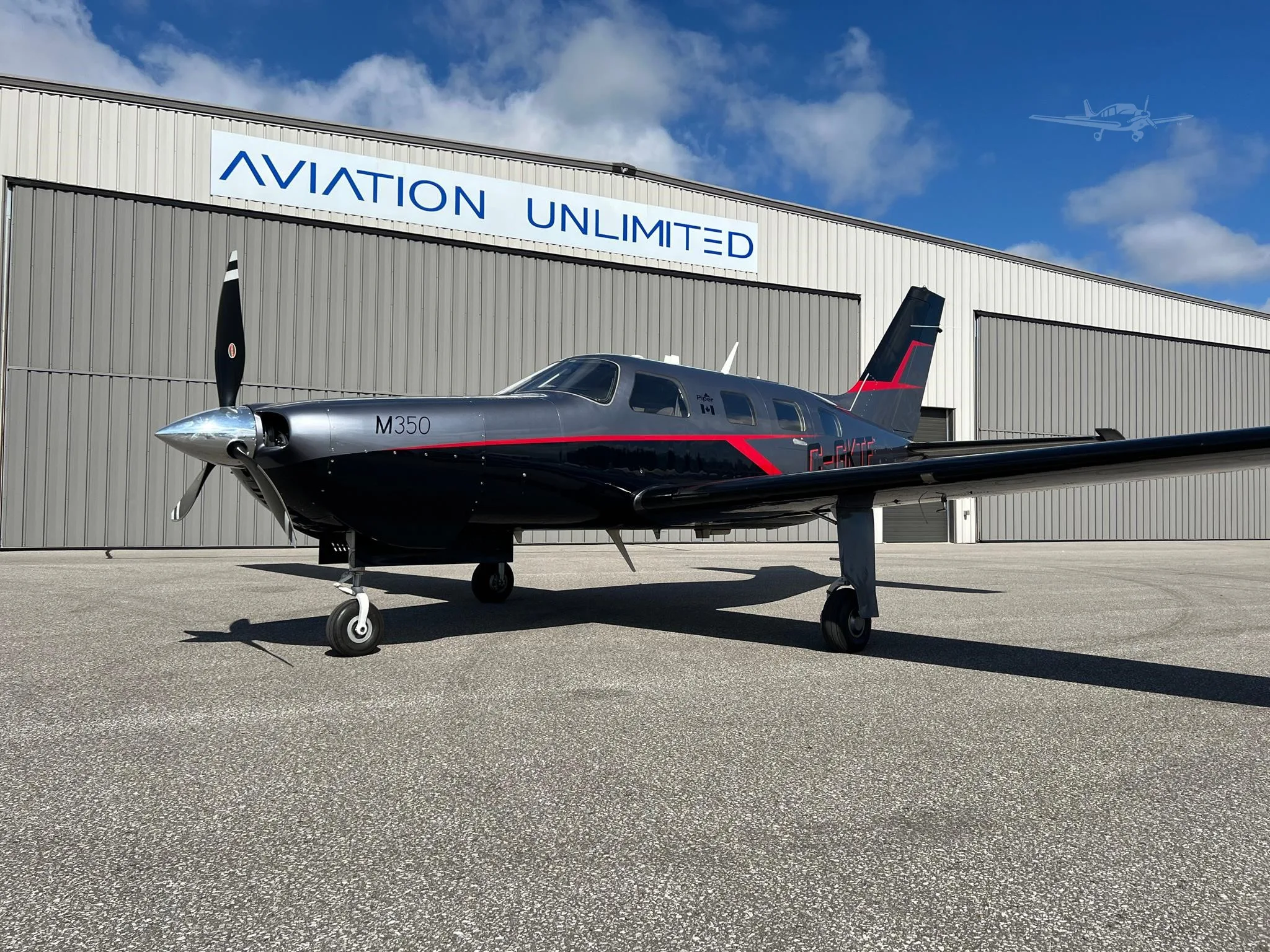Exterior view of a 2020 PIPER M350, C-GKTF.