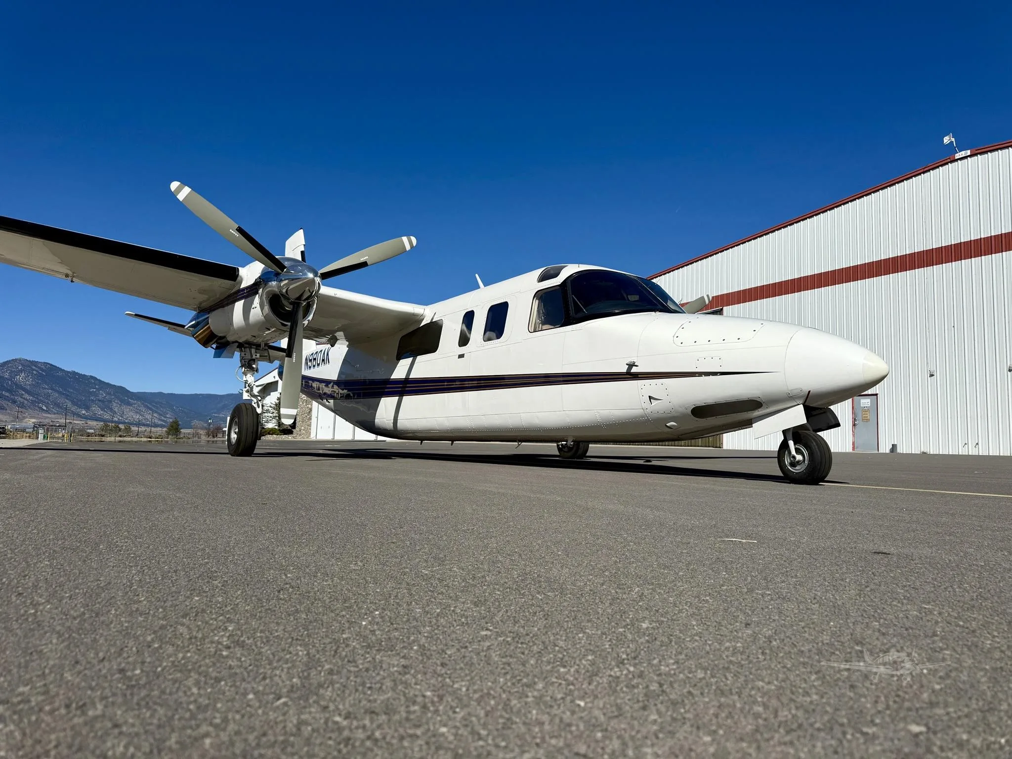 Exterior view of a 1980 COMMANDER 840, N980AK.