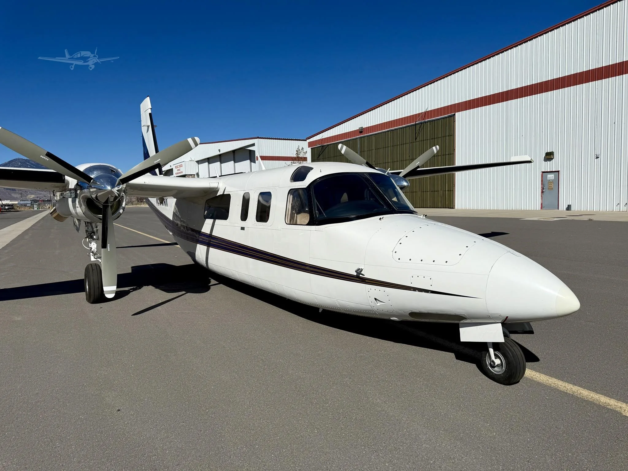 Exterior view of a 1980 COMMANDER 840, N980AK.
