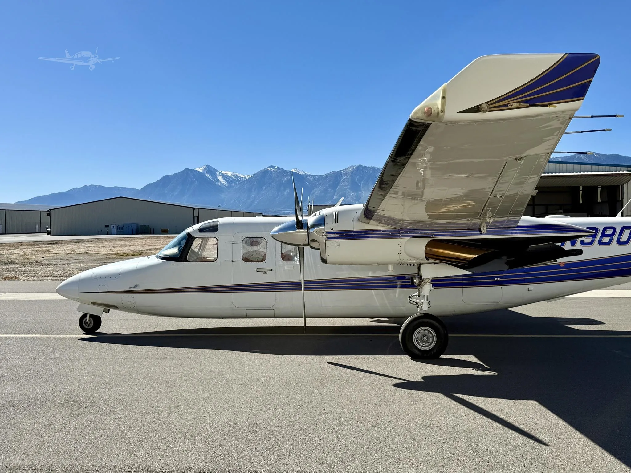 Exterior view of a 1980 COMMANDER 840, N980AK.