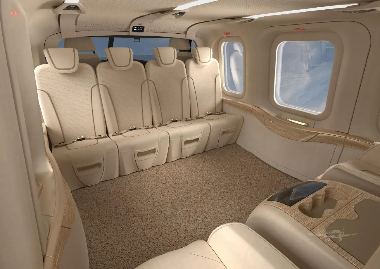 Cabin interior of a 2026 LEONARDO AW139.