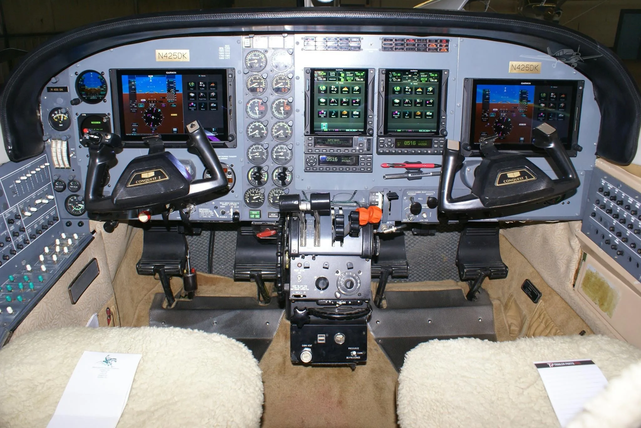 Cockpit and instrument panel of a 1981 CESSNA CONQUEST I.