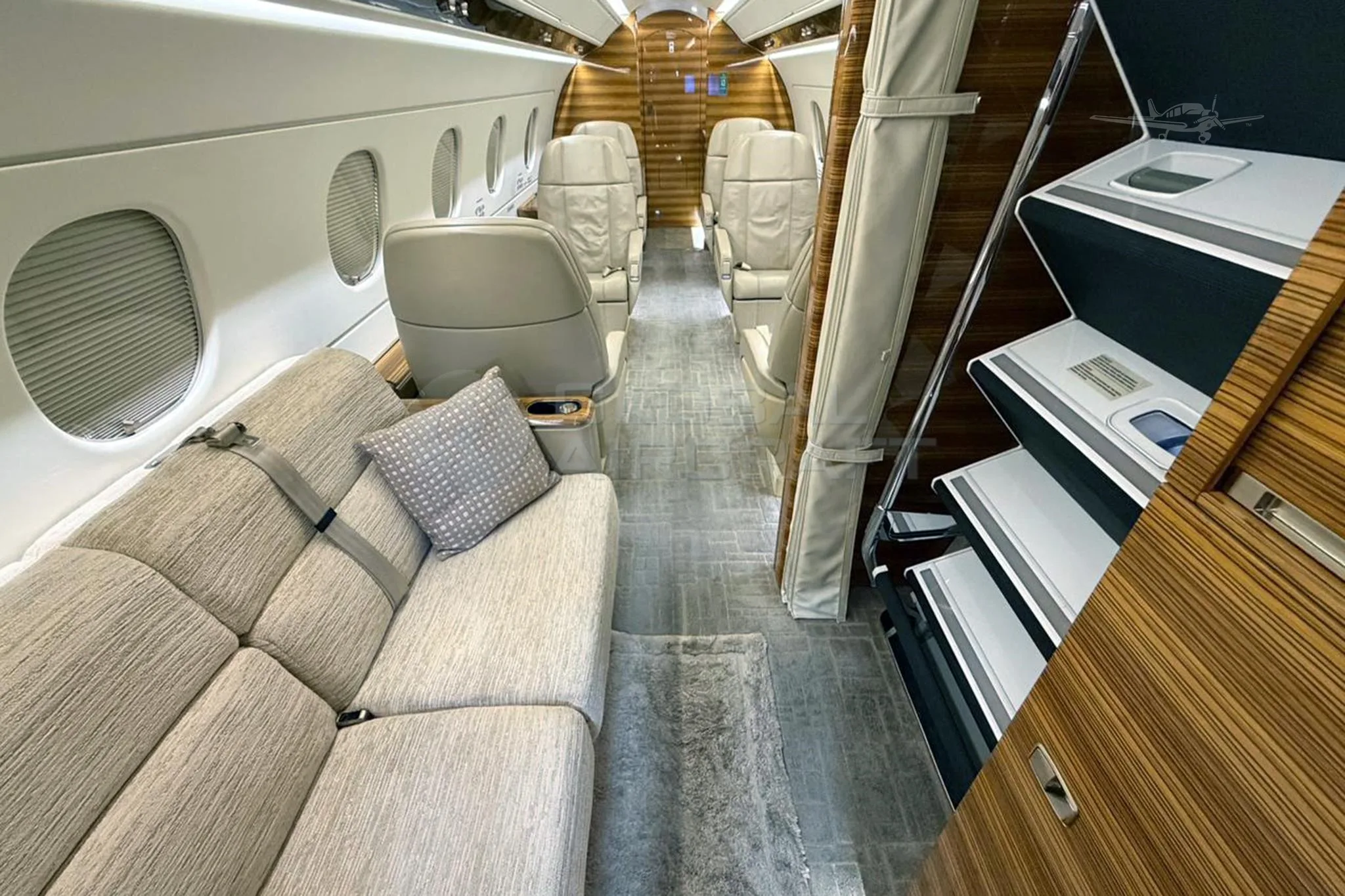 Cabin interior of a 2018 EMBRAER LEGACY 450.