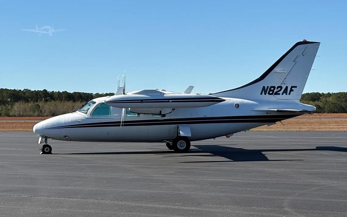 Exterior view of a 1980 MITSUBISHI SOLITAIRE, N82AF.