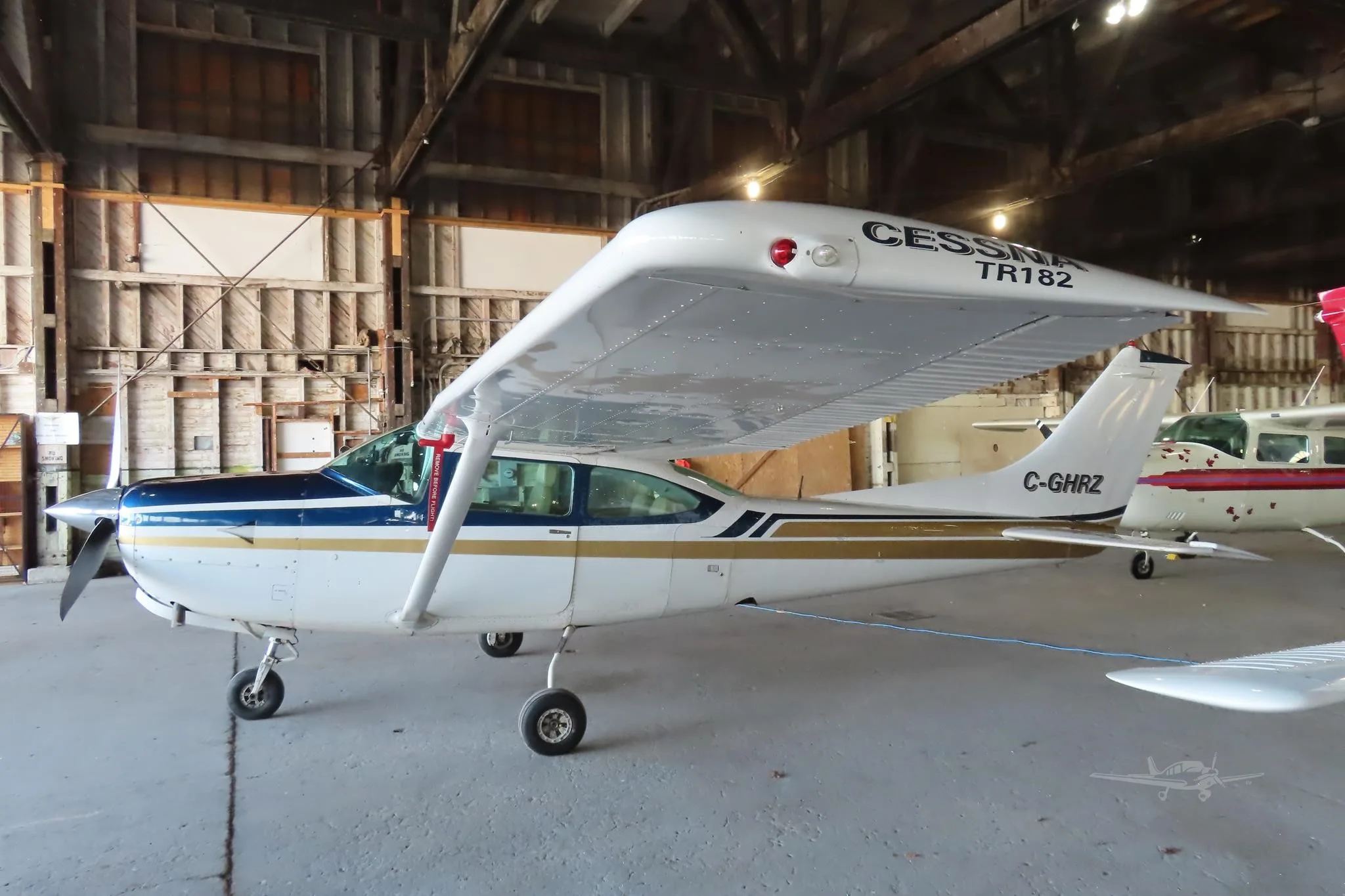 Exterior view of a 1979 CESSNA TURBO R182RG SKYLANE, C-GHRZ.