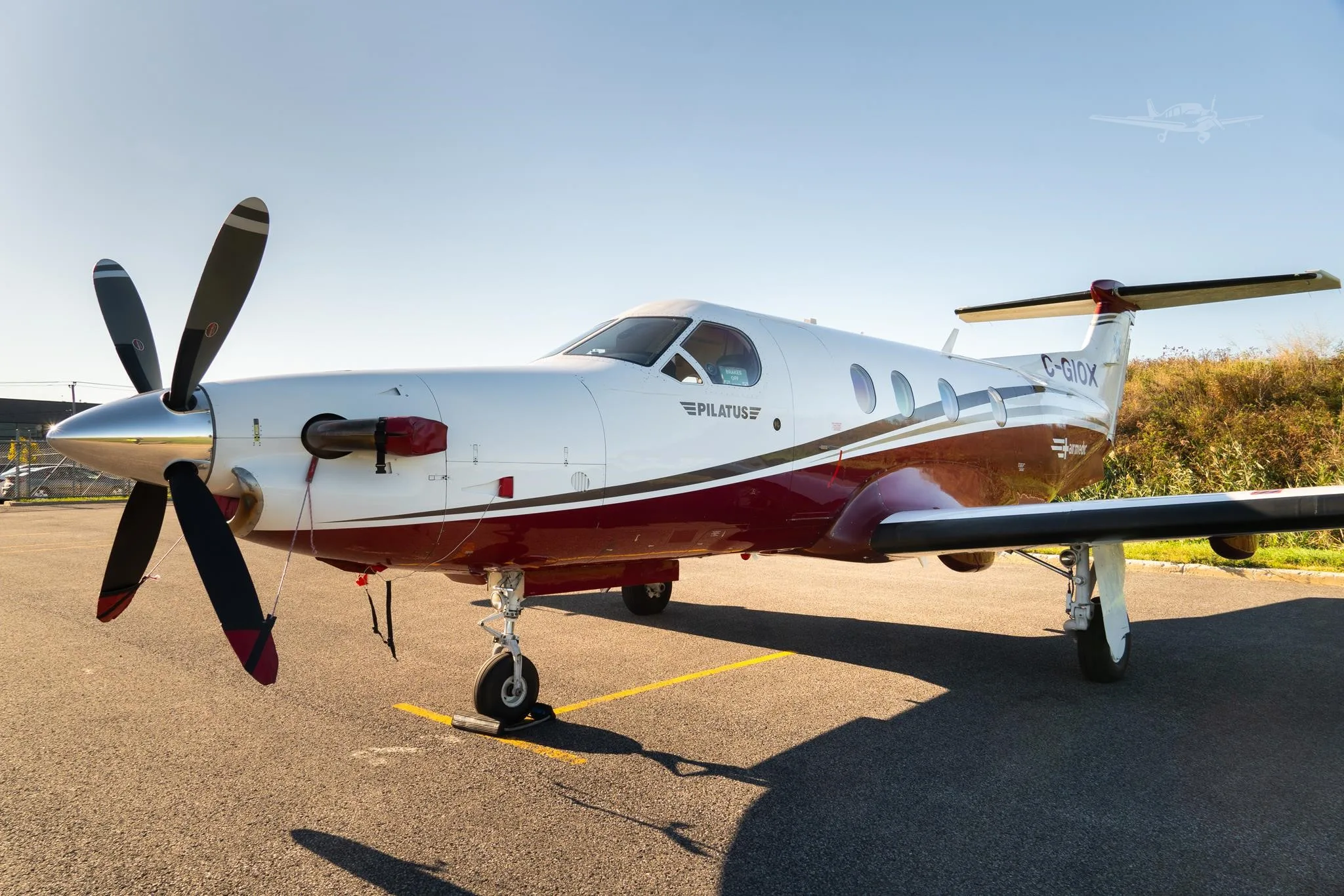 Exterior view of a 2010 PILATUS PC-12 NG, C-GIOX.