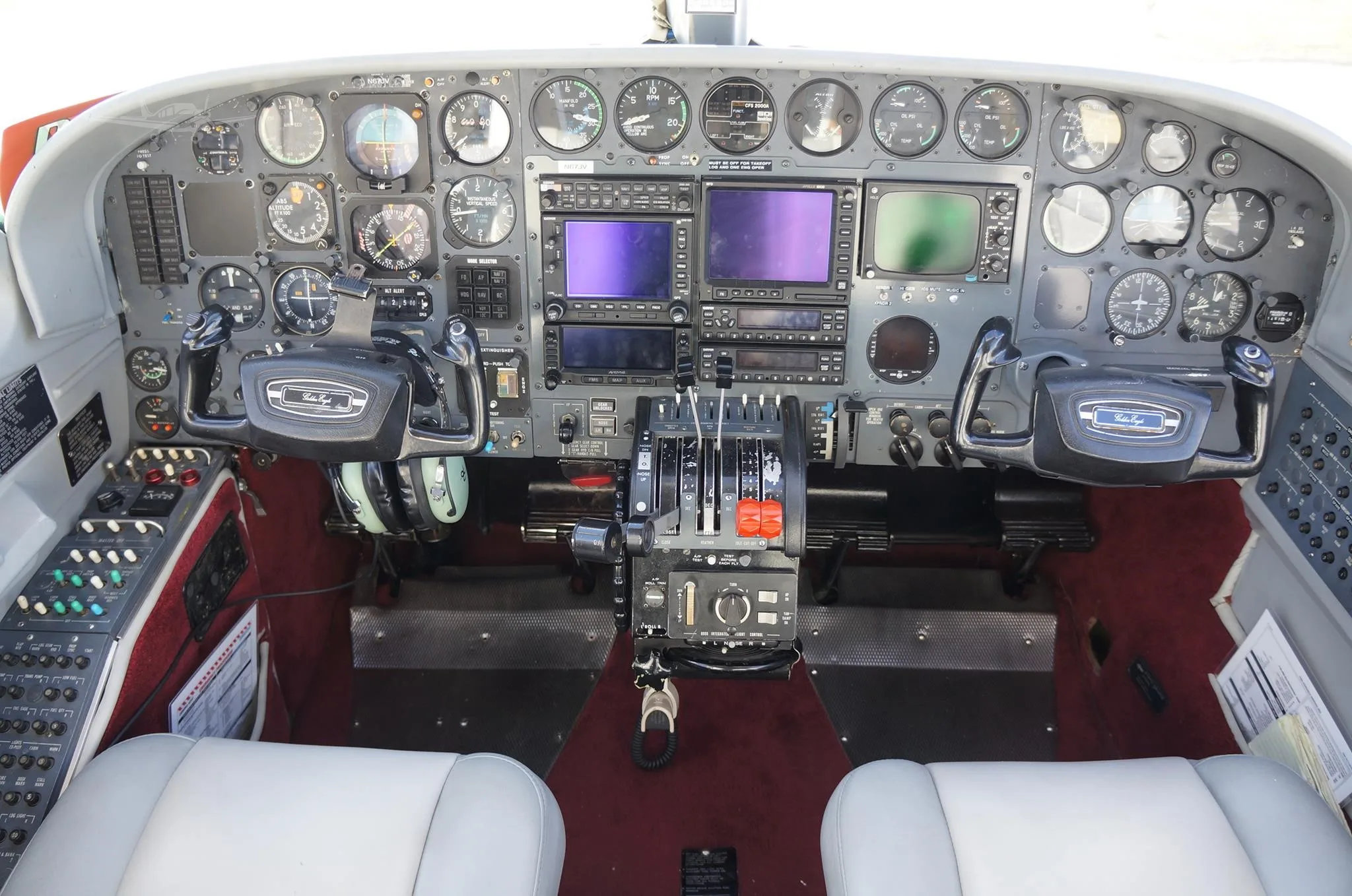 Cockpit and instrument panel of a 1978 CESSNA 421C.