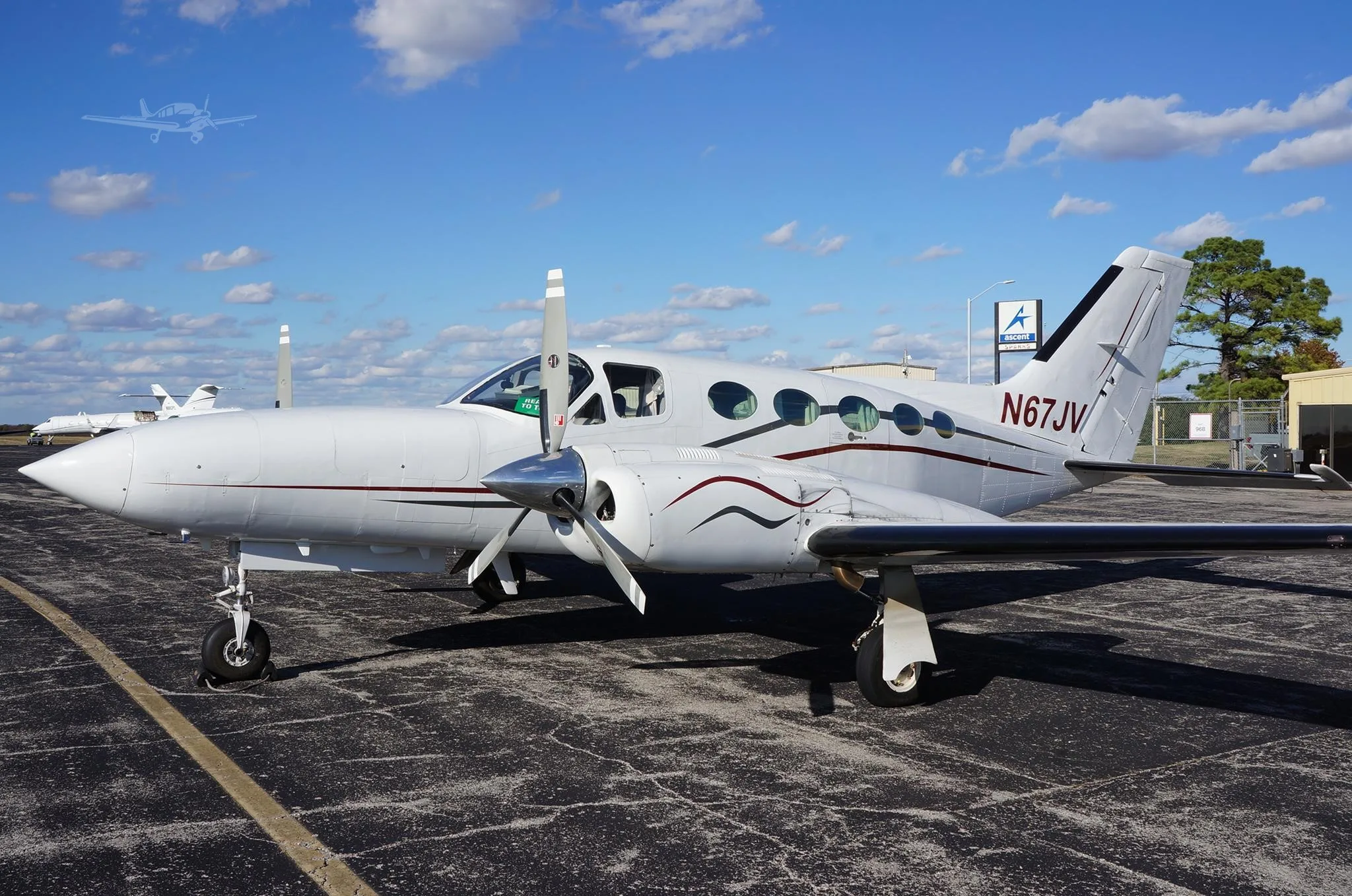 Exterior view of a 1978 CESSNA 421C, N67JV.