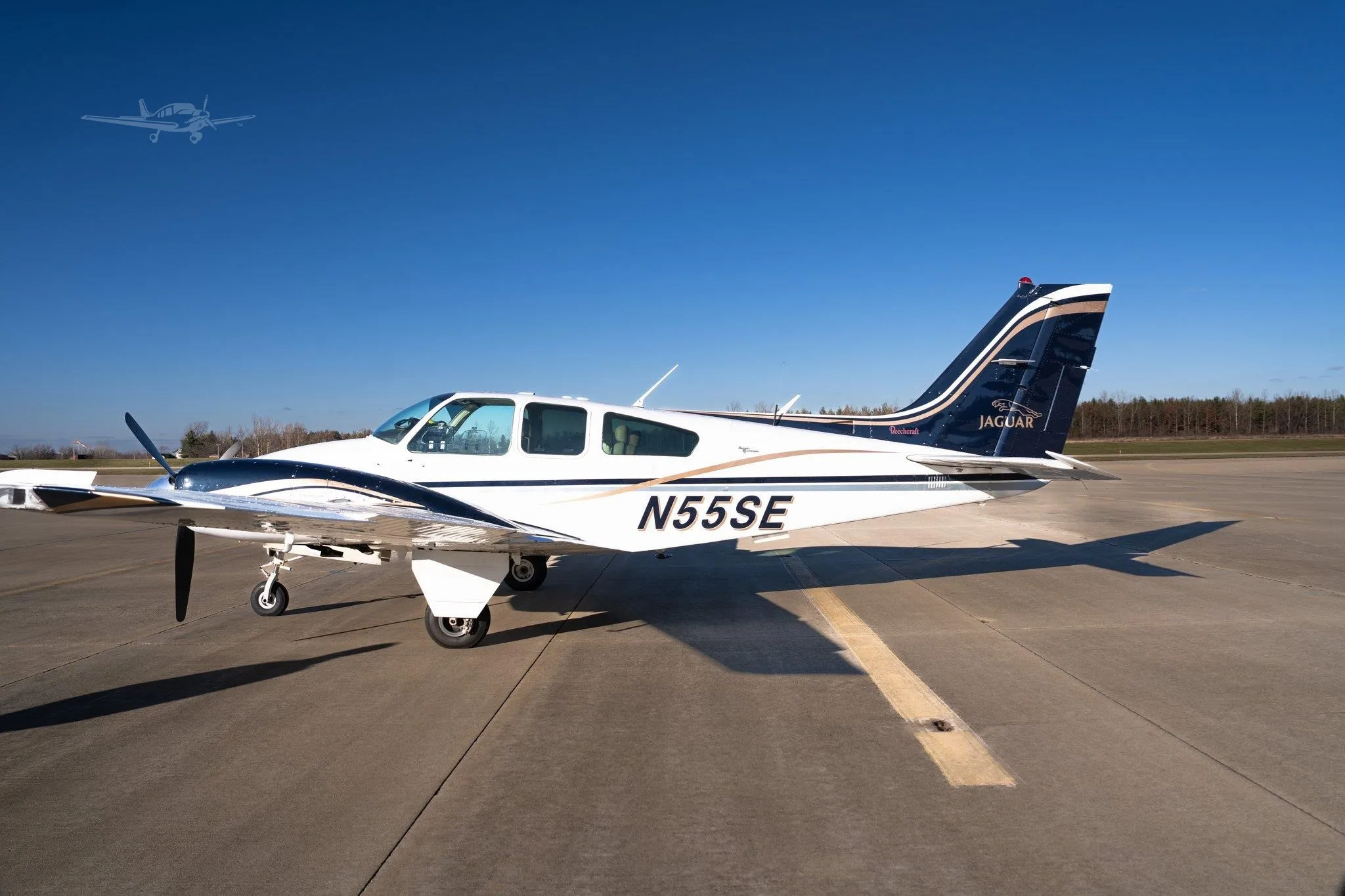 Exterior view of a 1968 BEECHCRAFT B55 BARON, N55SE.