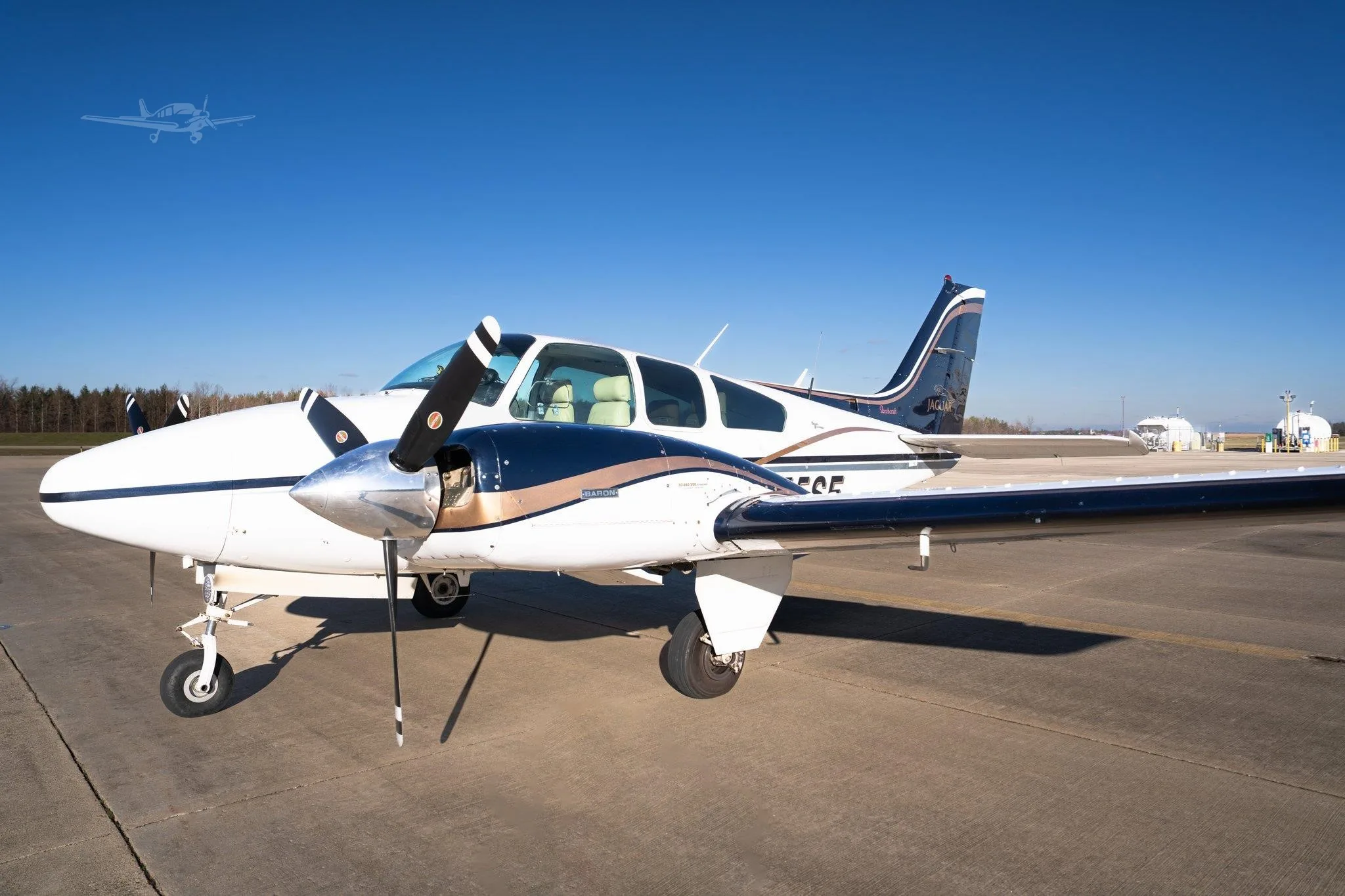 Exterior view of a 1968 BEECHCRAFT B55 BARON, N55SE.