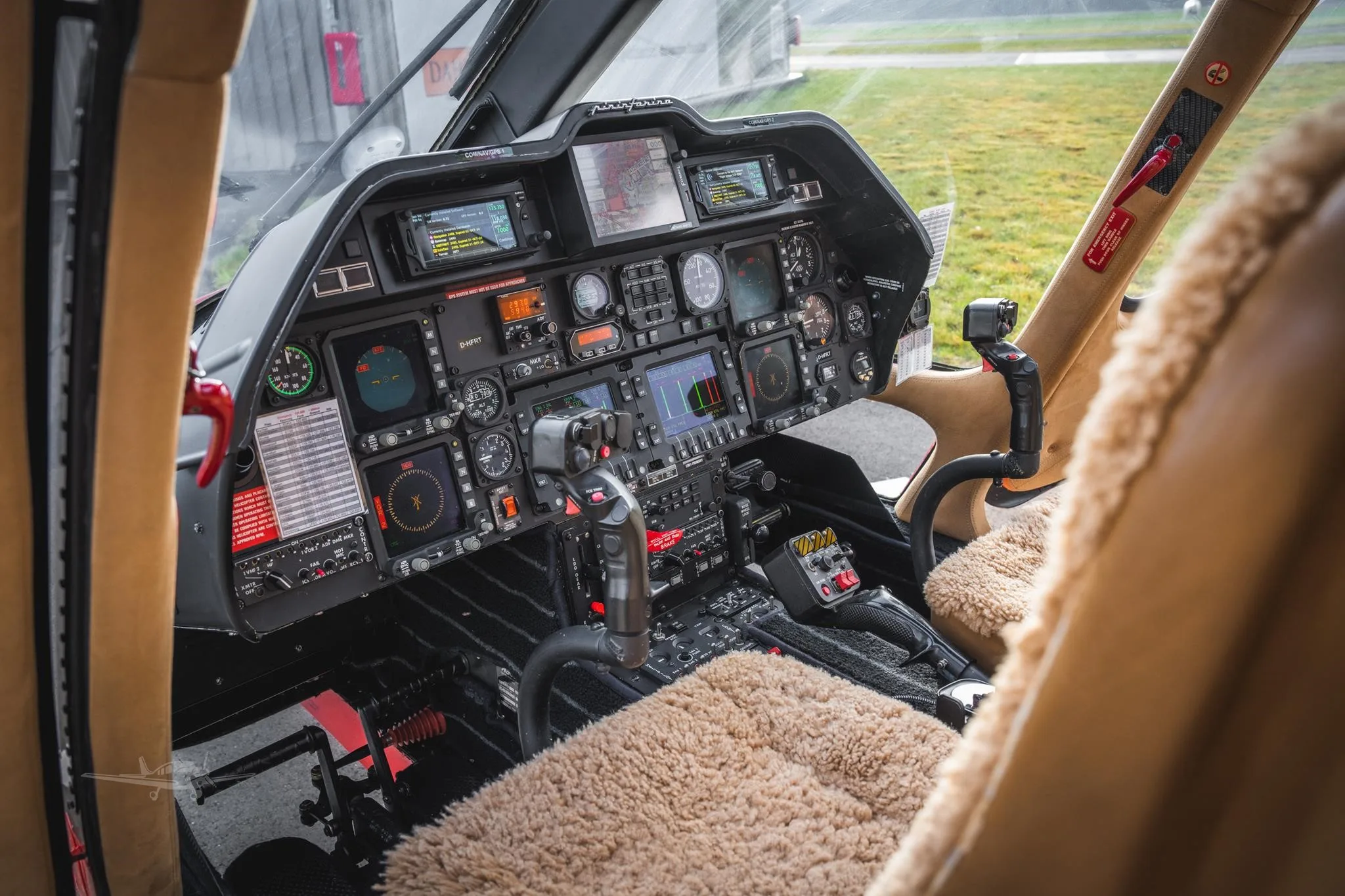 Cockpit and instrument panel of a 2003 AGUSTA AW109E POWER ELITE.