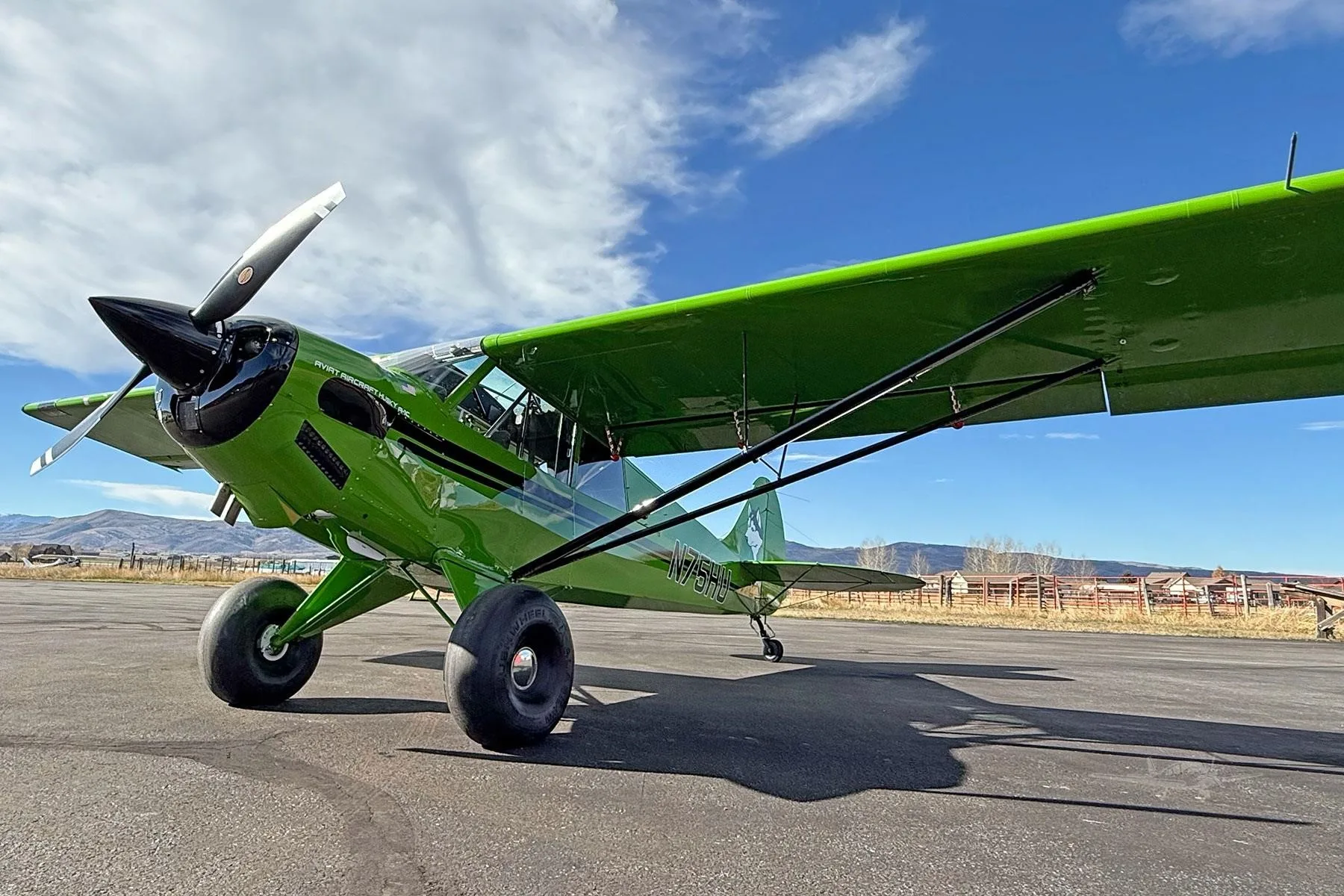 Exterior view of a 2026 AVIAT HUSKY A-1C-200, N75HU.