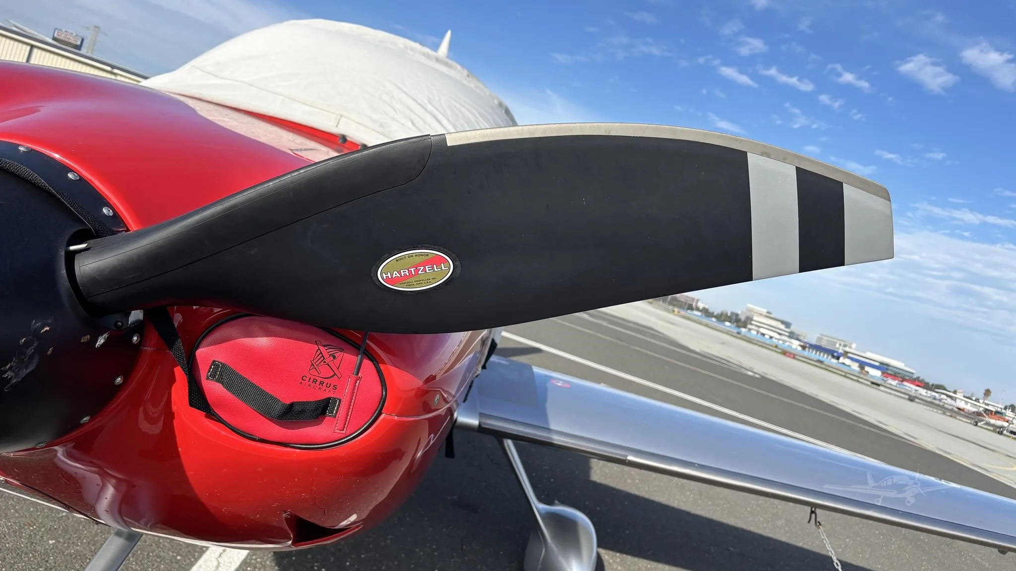 Engine detail of a 2020 CIRRUS SR22 TURBO.