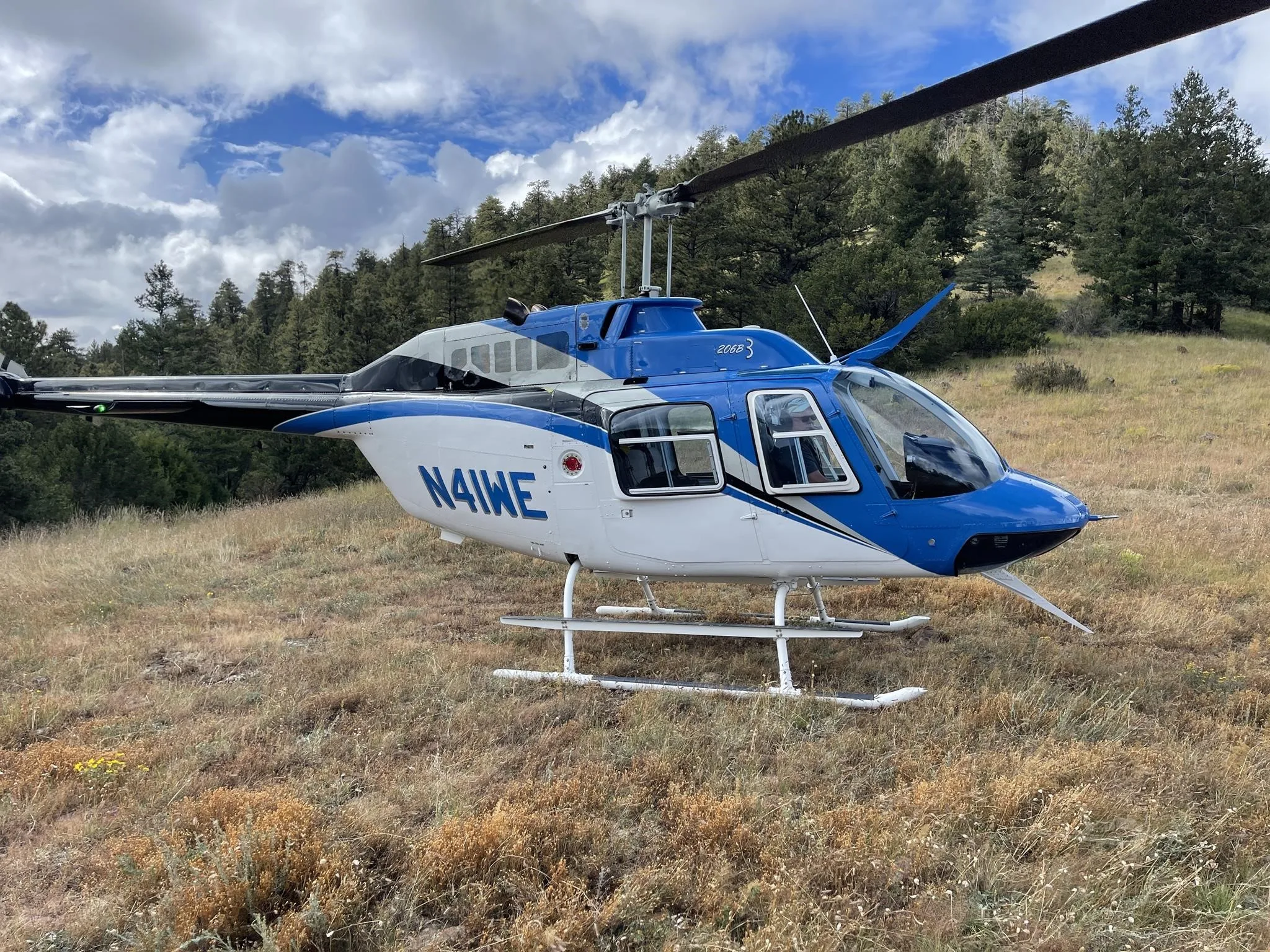 Exterior view of a 1985 BELL 206B III, N41WE.