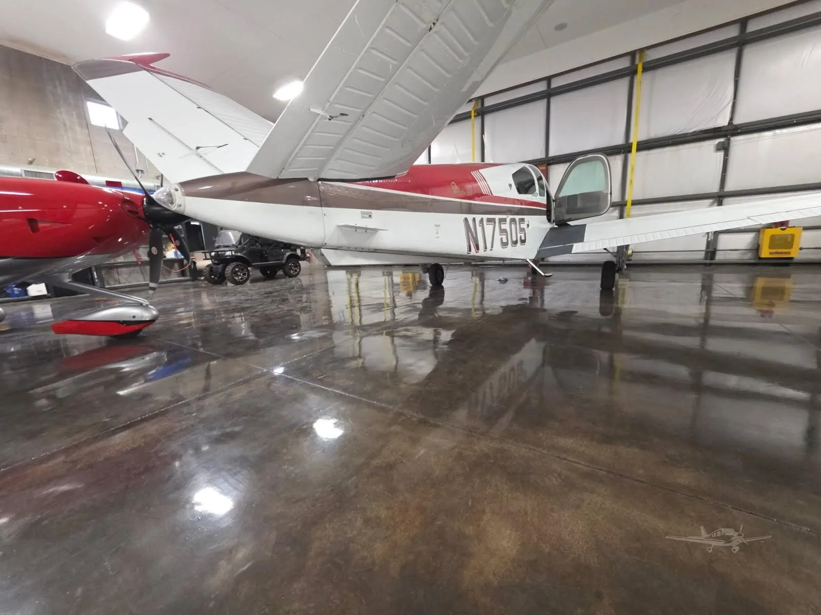 Exterior view of a 1977 BEECHCRAFT V35B BONANZA, N17505.