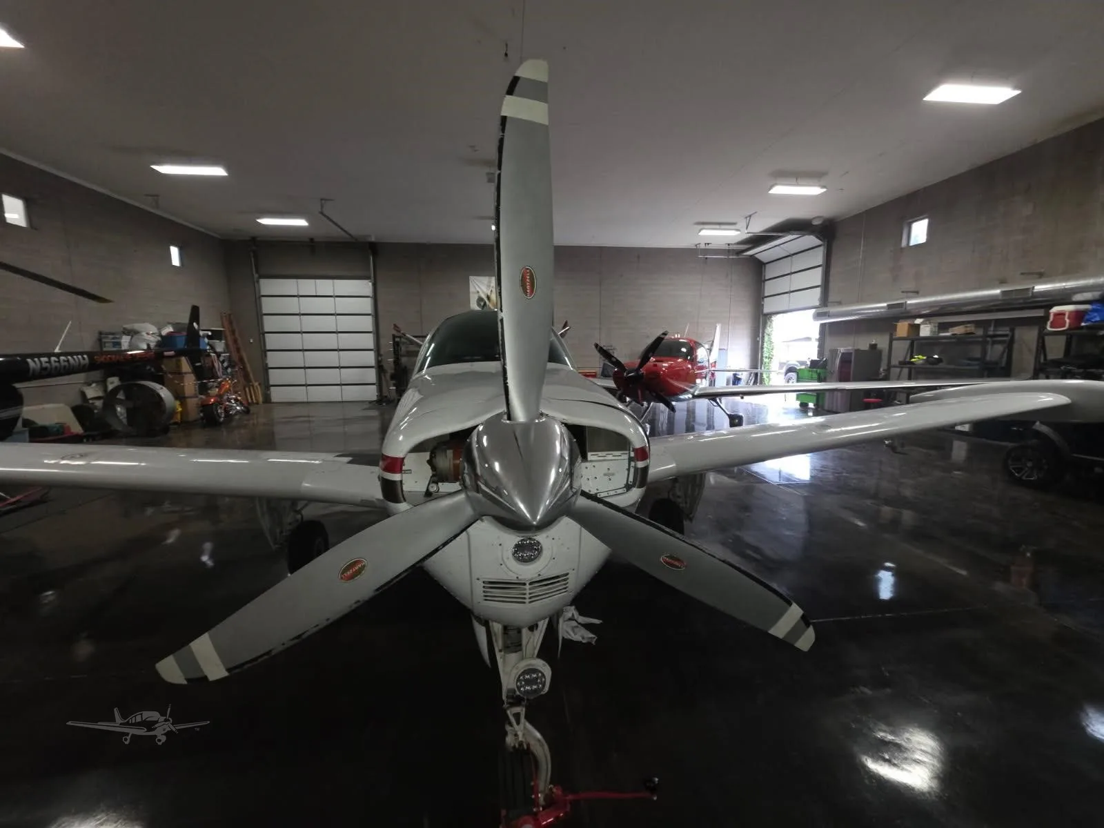 Exterior view of a 1977 BEECHCRAFT V35B BONANZA, N17505.