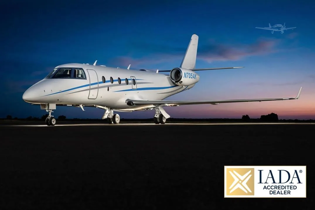 Exterior view of a 2008 GULFSTREAM G150, N705AK.