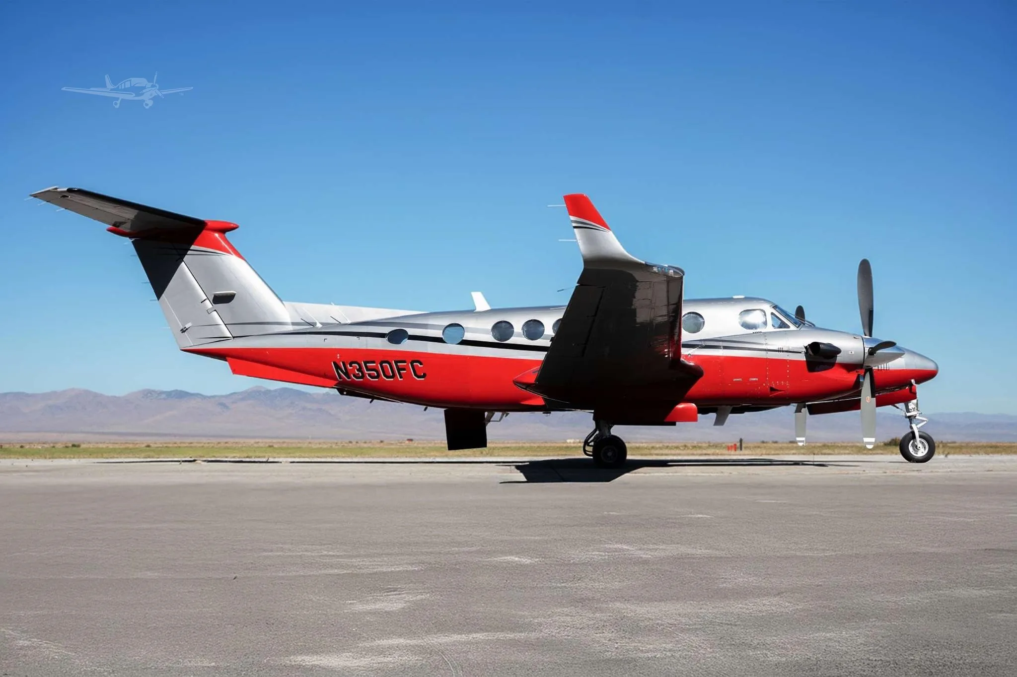 Exterior view of a 1998 BEECHCRAFT KING AIR 350, N350FC.