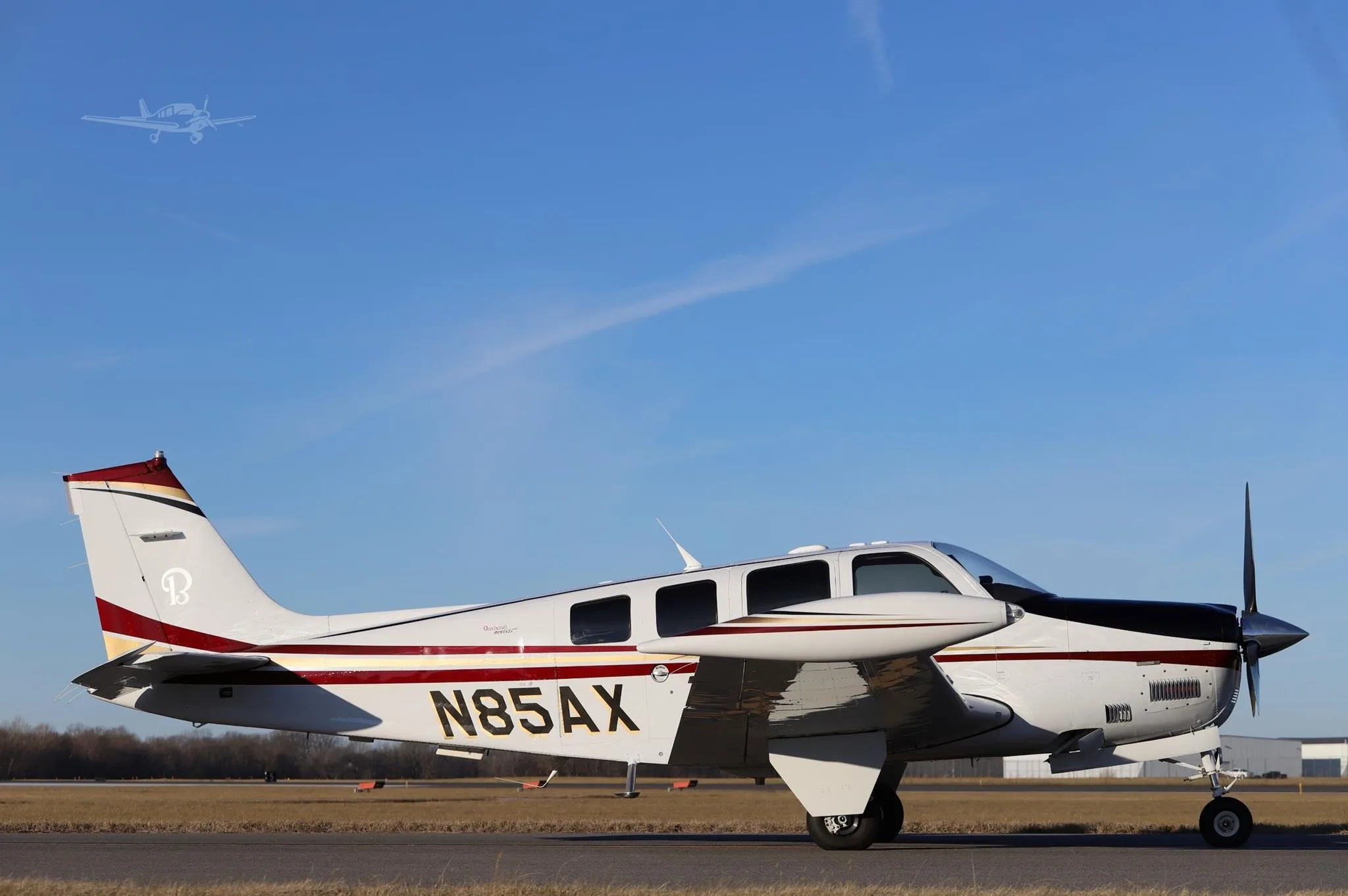 Exterior view of a 2008 BEECHCRAFT G36 BONANZA, N85AX.