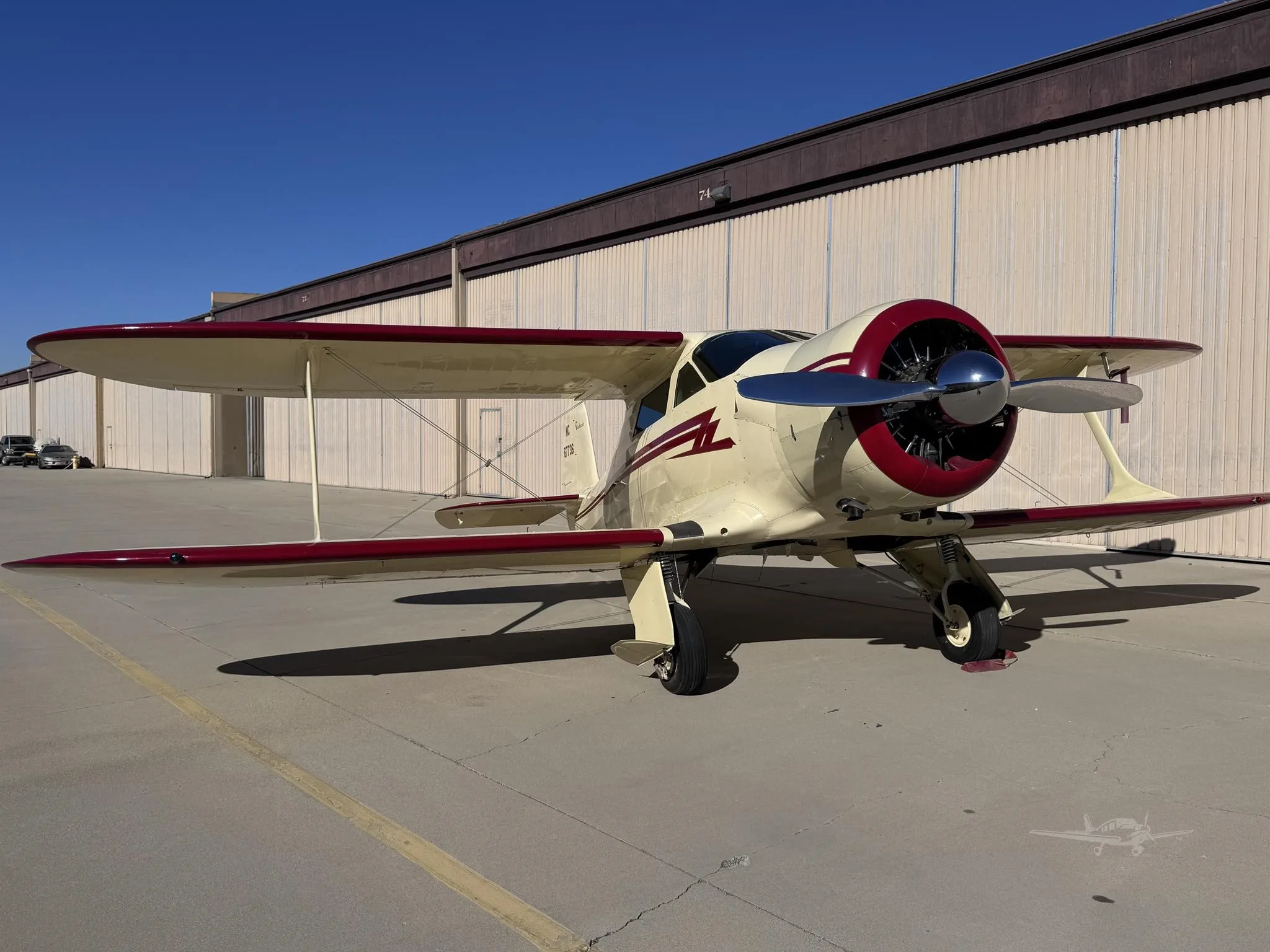 Exterior view of a 1943 BEECHCRAFT D17S, N67736.