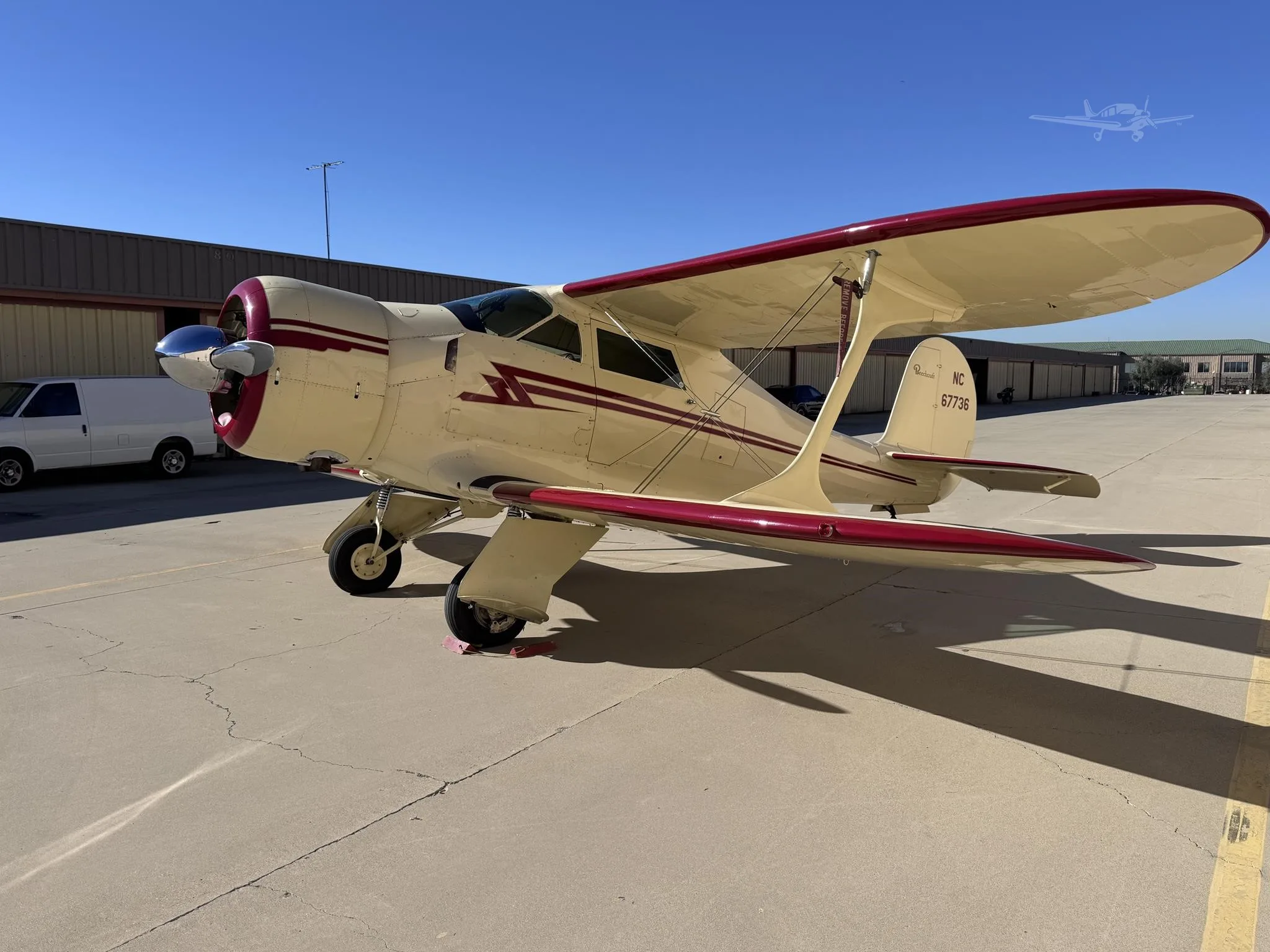 Exterior view of a 1943 BEECHCRAFT D17S, N67736.