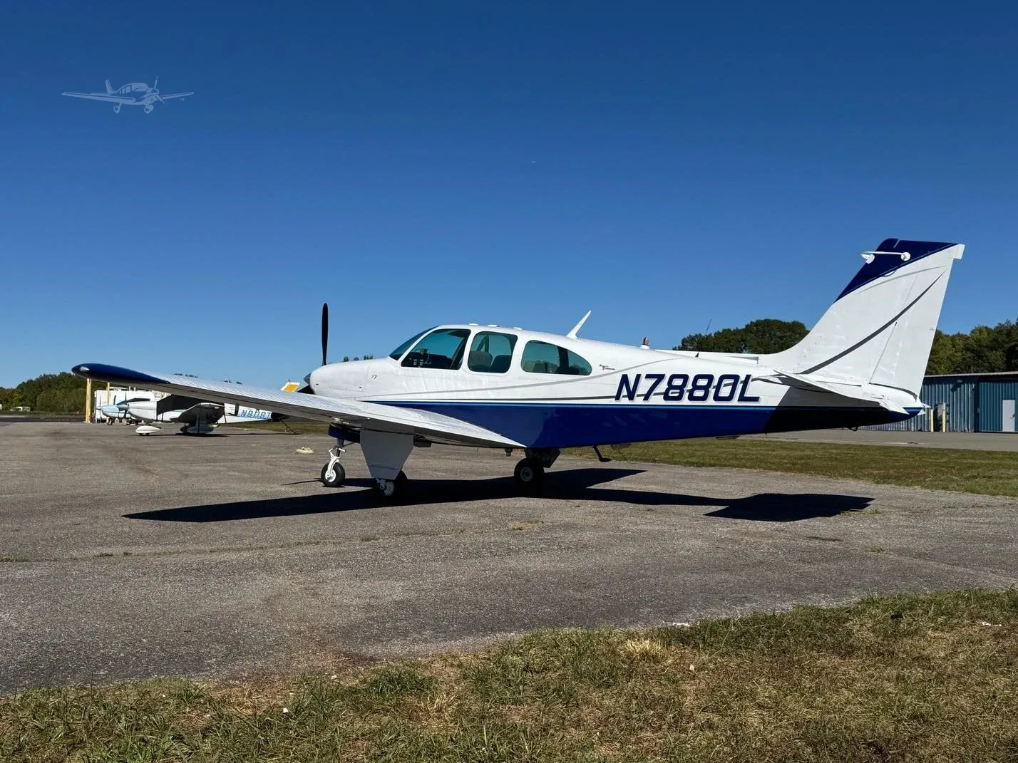 Exterior view of a 1966 BEECHCRAFT C33A DEBONAIR, N7880L.