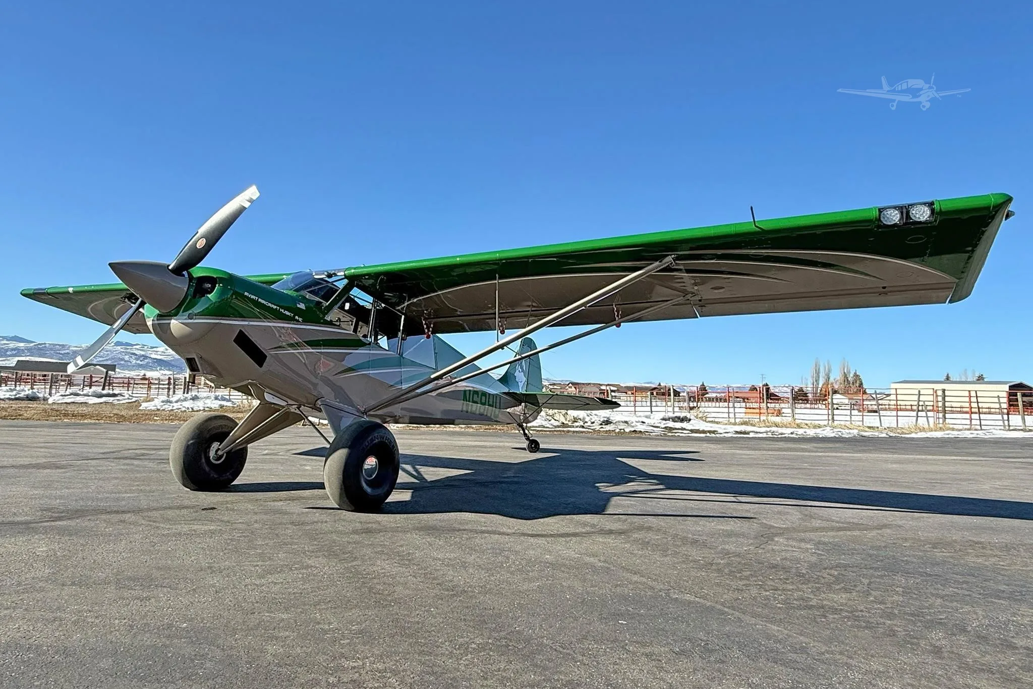 Exterior view of a 2026 AVIAT HUSKY A-1C-180, N68HU.