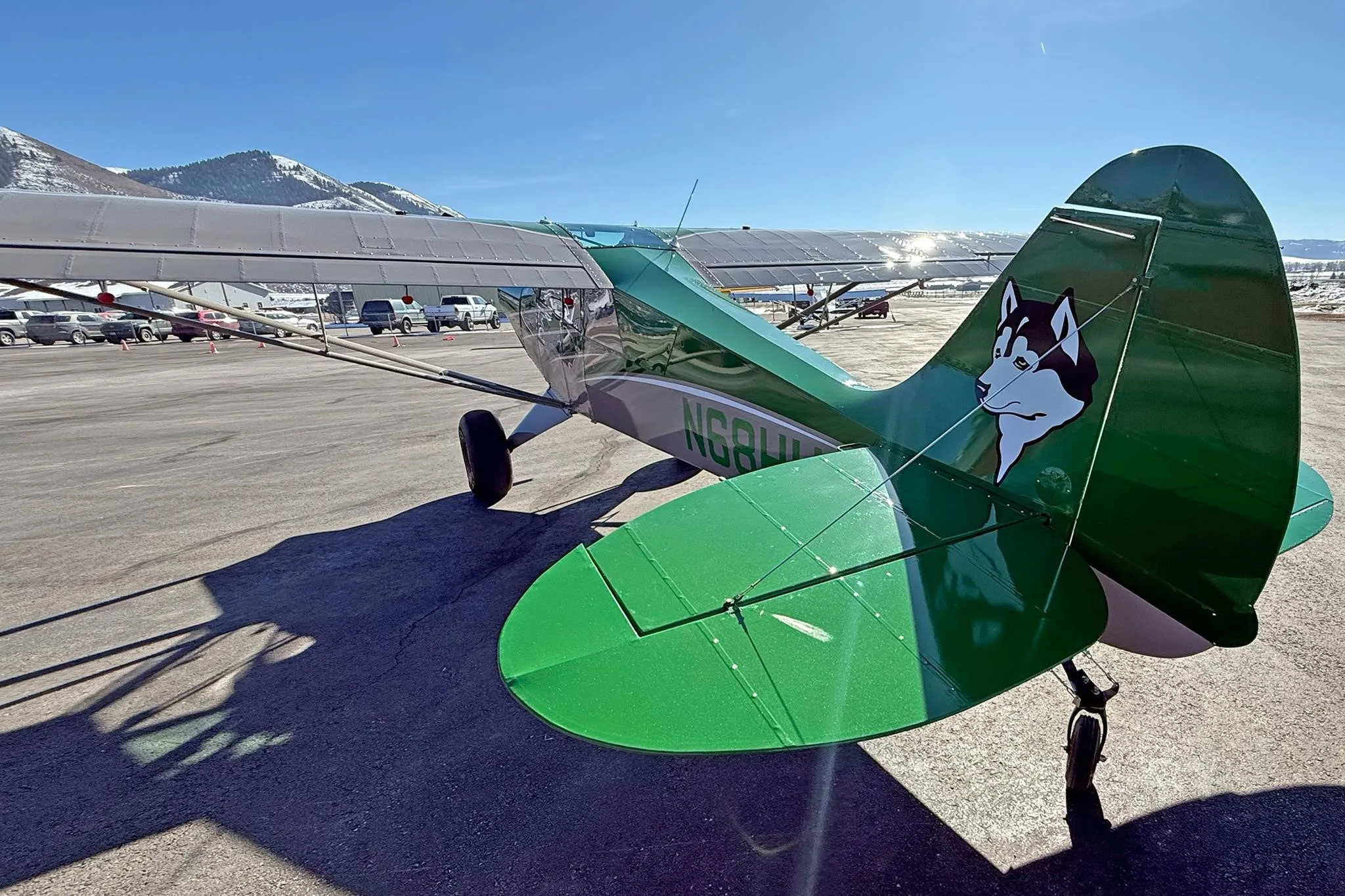 Exterior view of a 2026 AVIAT HUSKY A-1C-180, N68HU.