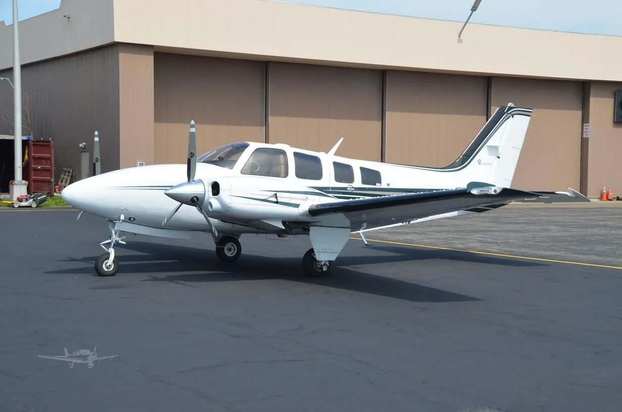 Exterior view of a 1985 BEECHCRAFT 58P BARON, N491WM.
