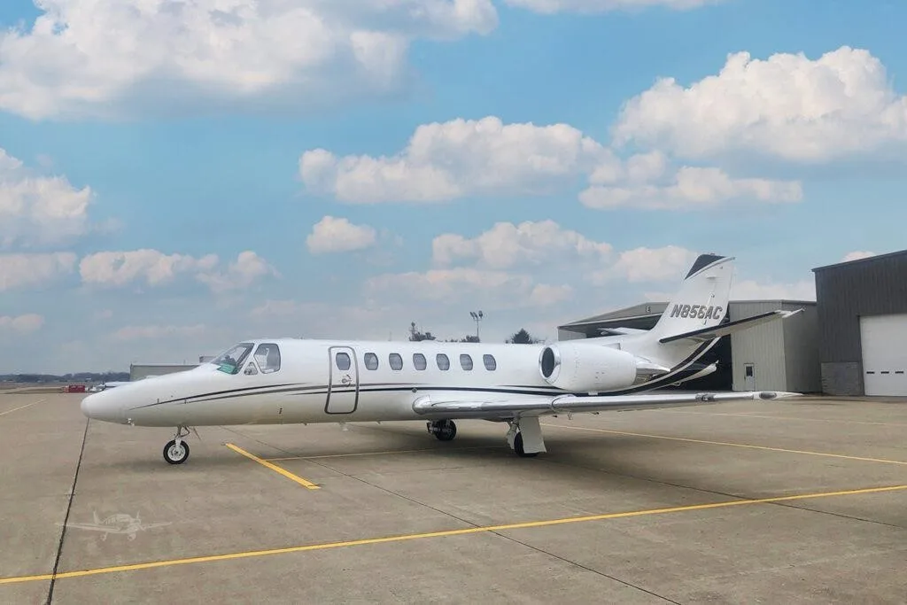 Exterior view of a 2004 CESSNA CITATION ENCORE, N856AC.